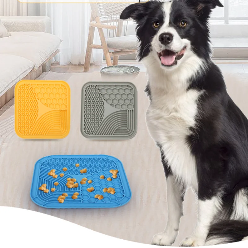 

Pet Licking Mat Pet Slow Feeder Mat Dog Suction Cup Silicone Licking Mat Anti-choking Slow Feeder Bowl Dog Licking Pad