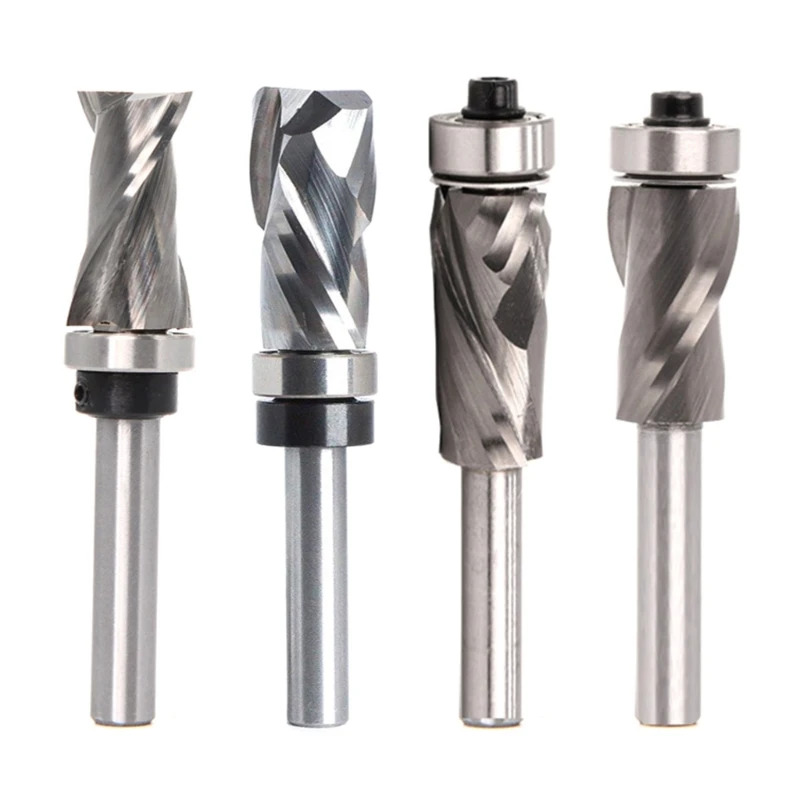 

Upgraded 1/4 Inch Shank Top Bearing Spiral Pattern/Plunge Flush Trim Router Bit for Wood Flush Trimming Up & Down- Cut Dropship