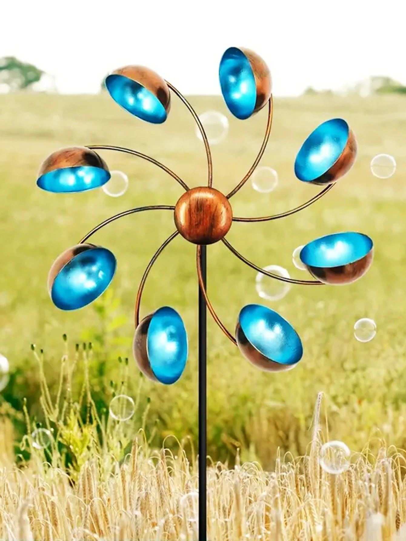 Metal Wind Rotator for Garden Outdoor Flower Shaped Windmill Courtyard Art Decoration Rotating Windmill Wind Gyro Iron Art garden art decor windmill toys garden windmill wind spinner
