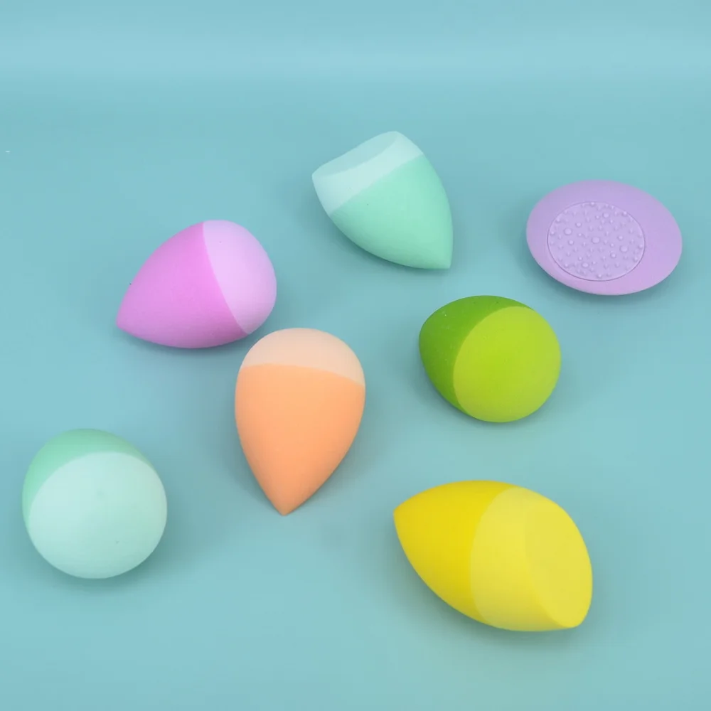 Cosmetic Puff Powder Smooth Women's Makeup Foundation Sponge Beauty Make Up Tools Silicone Infused Water Drop Blending Shape 6