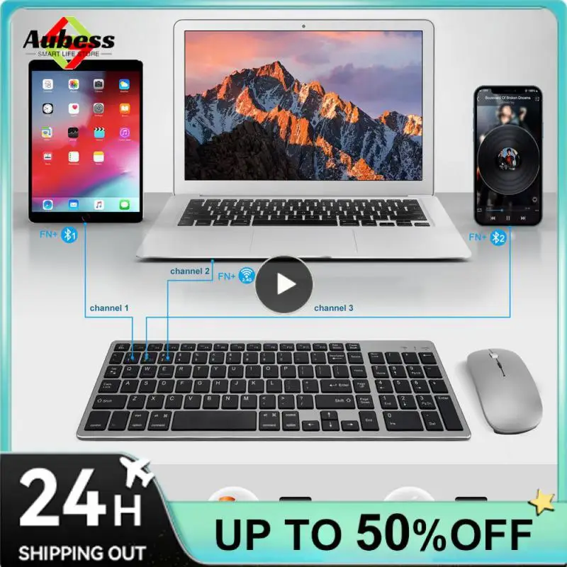 

Беспроводная клавиатура и мышь с русской и испанской раскладкой, бесшумная комбинированная клавиатура и мышь для ПК, ноутбука и Windows компьютера