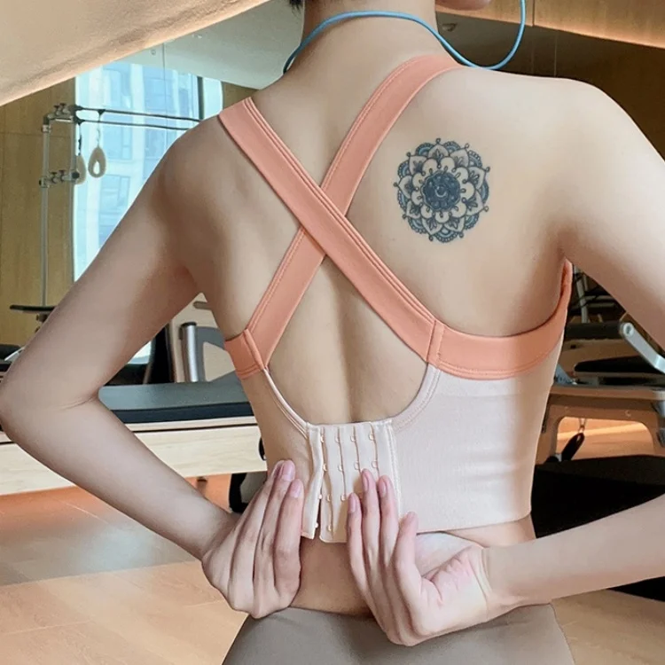 Contrast Color Sports Bras Women Sleeveless Workout Yoga Bras Fitness Sport Seamless Bralette Underwear Running
