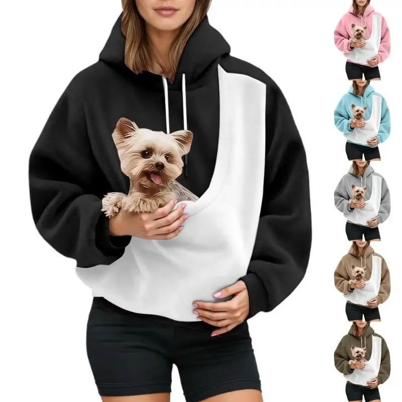 Cozy dog carrier hoodie