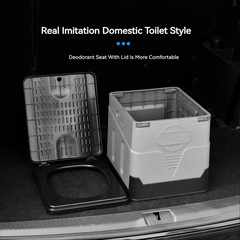 Portable Folding Toilet Anti-Odor Storage Box for Camping and Emergencies