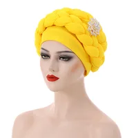 African Turban Cap for Women Headwear for Wedding Party Female Head Wraps Bonnet Headband Hat New Fashion
﻿ 1
