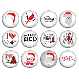 Christmas Cabochon, santa claus snowman image Glass dome,10mm 12mm 14mm 16mm 18mm 20mm 25mm 30mm 35mm 40mm Picture Bead - FJ2339