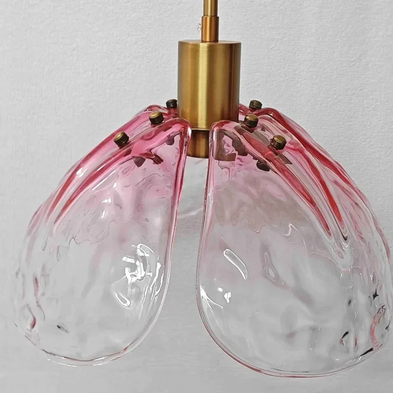 

Modern Simple Glass Chandelier Nordic Creative Restaurant Bedroom Bedside Study Warm Four-leaf Clover Lamps Indoor Lighting