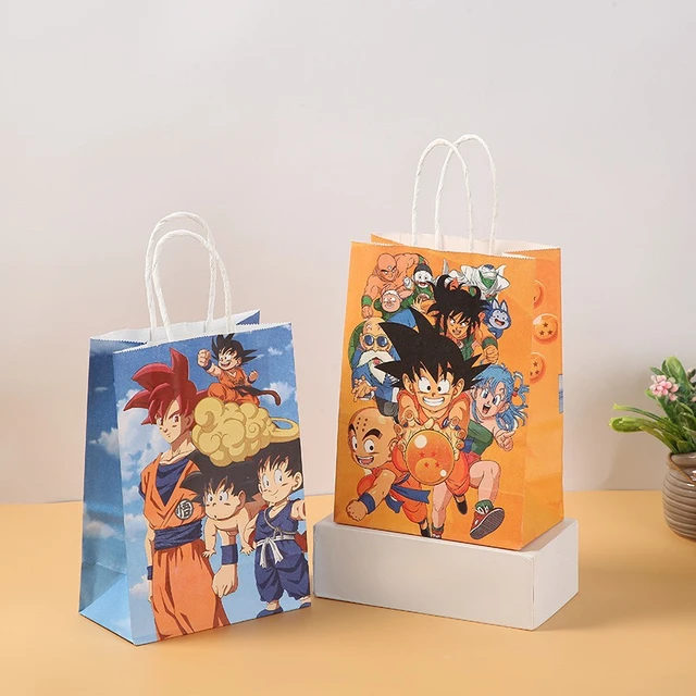 Bolsa de regalo de papel de Goku de Dragon Ball Z para niños, bolsas de  papel