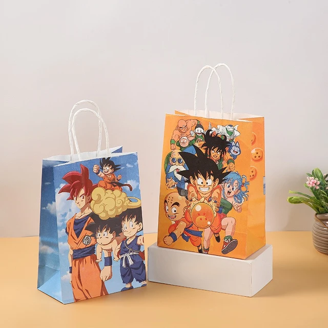 12pcs Dragon Ball Z Goku Paper Gift Bag Anime Candy Cookies Kraft Bags