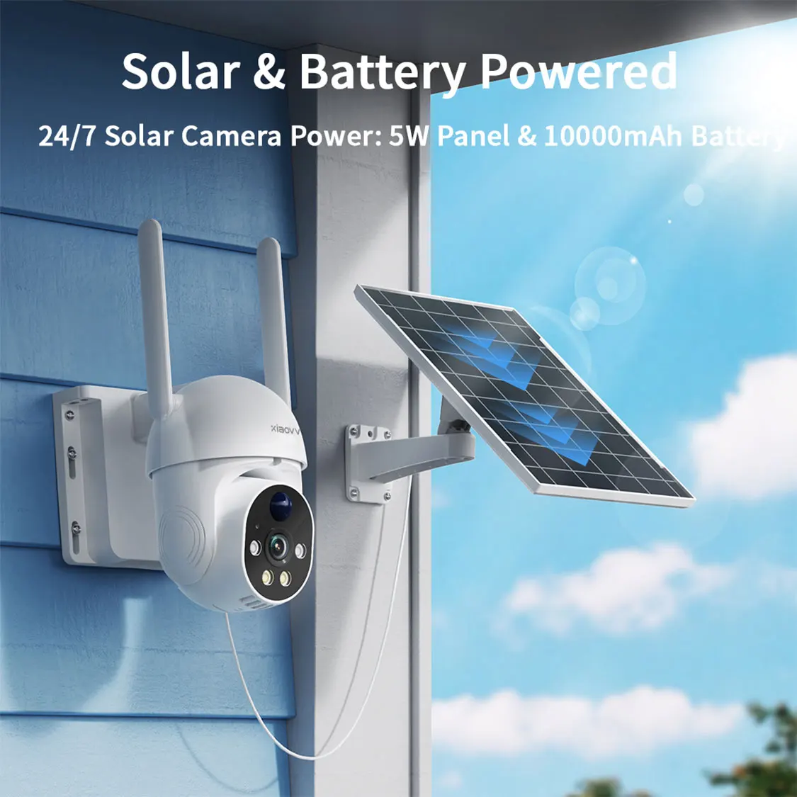 XIAOVV 4G WIFI 6MP Surveillance Smart Security Camera Solar Charging IP65 Waterproof Human Tracking Full Color Night Vision 2