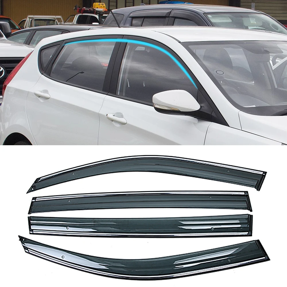 

For HYUNDAI Verna I25 Accent Solaris Grand Avega RB Hatchback 2010-2018 Car Window Rain Shade Visors Shield Shelter Protector