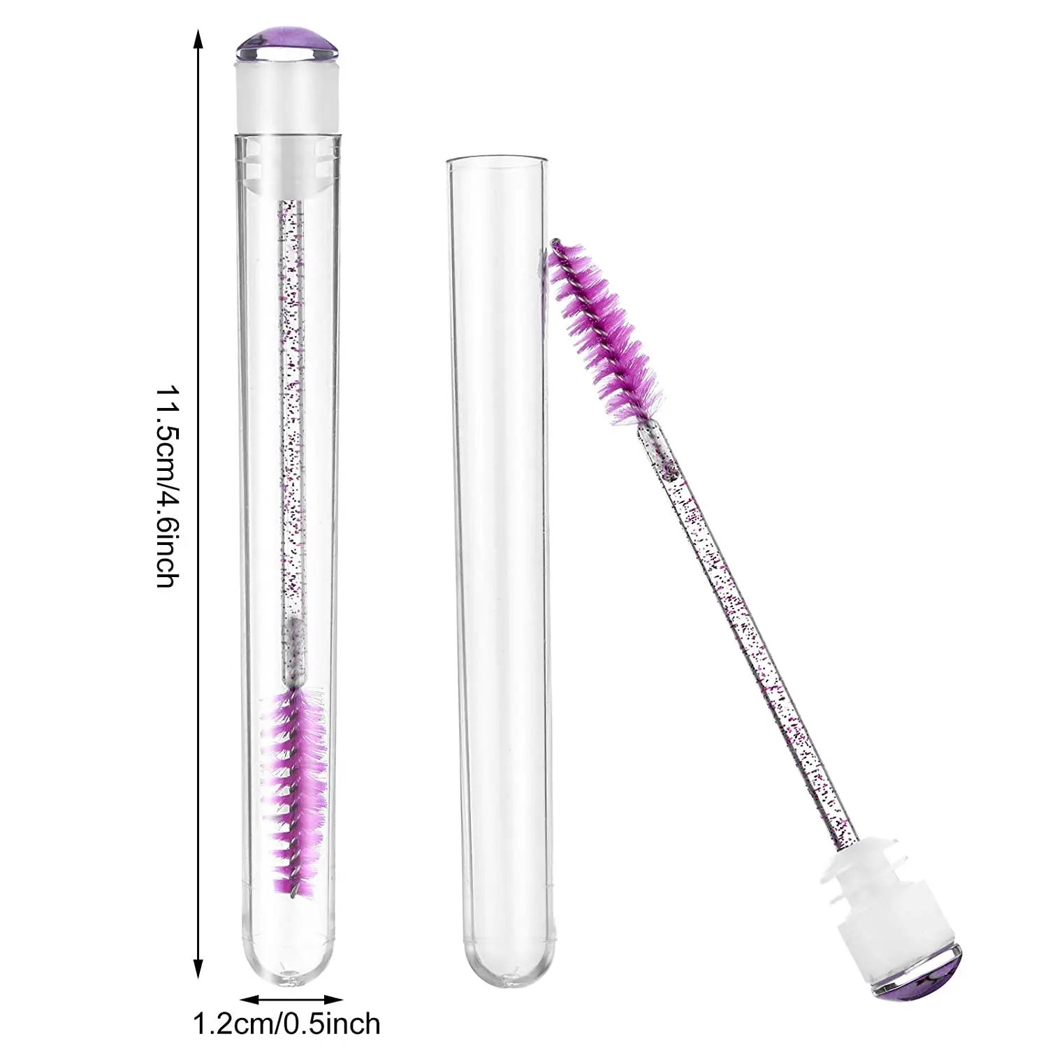 Reusable Eyebrow Brush Tube 50pcs Disposable Eyelash Brush Eyebrow With Eelash Resin Drill Replaceable Makeup Brushes