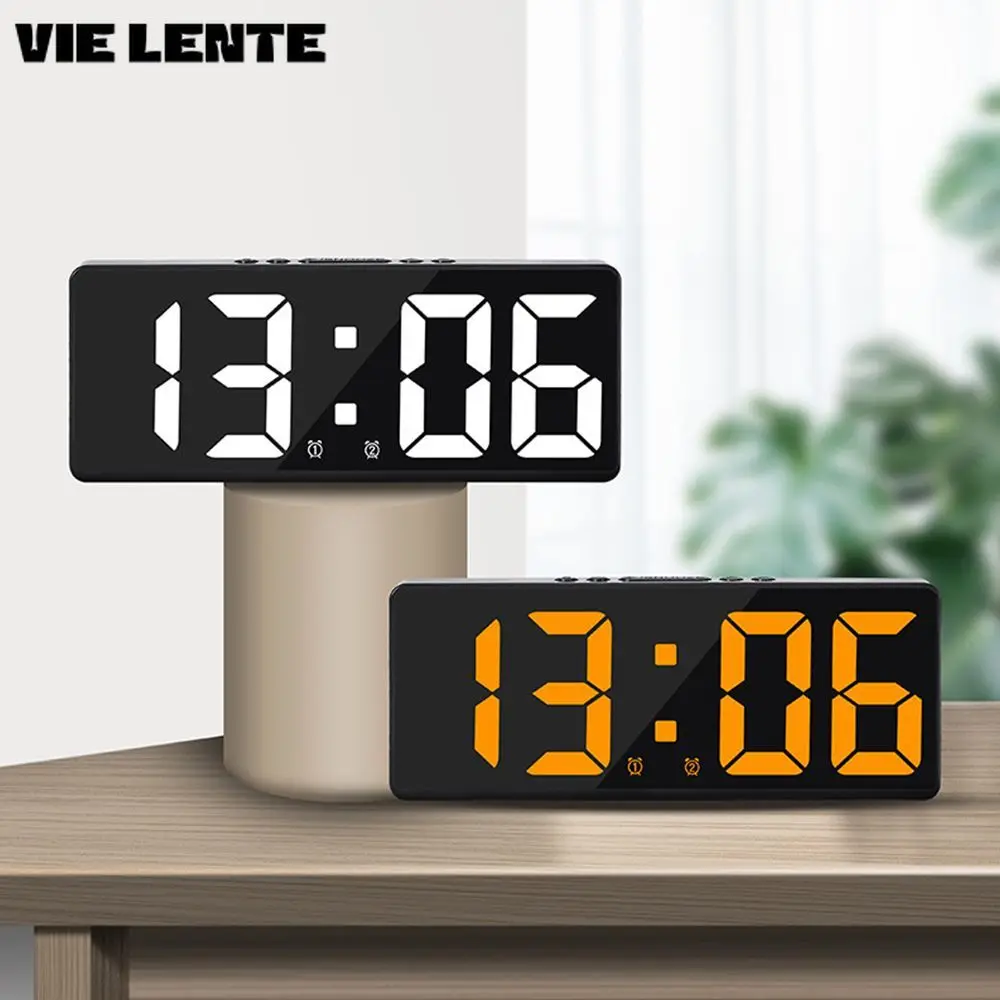 Digital Clock Multifunctional LED Number Color Nightlight Temperature Calendar Alarm Large Electronic Backlight Home Decor
