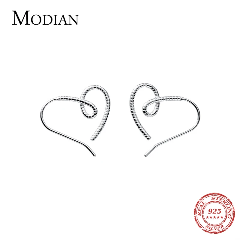 MODIAN 여성용 불규칙한 하트 댕글 귀걸이, 정통 , 저자극성 귀걸이, 고급 주얼리 선물
