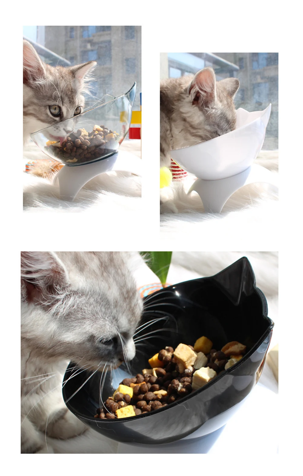 Title 16, Cat Raised Stand Feeding Bowl Transparent Plast...