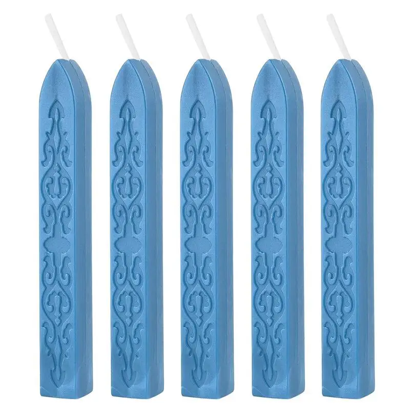 Pack of 5 Solid Color Sealing Wax Sticks for Envelopes, Invitations, and Gifts