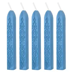 Pack of 5 Solid Color Sealing Wax Sticks for Envelopes, Invitations, and Gifts (Sky Blue)