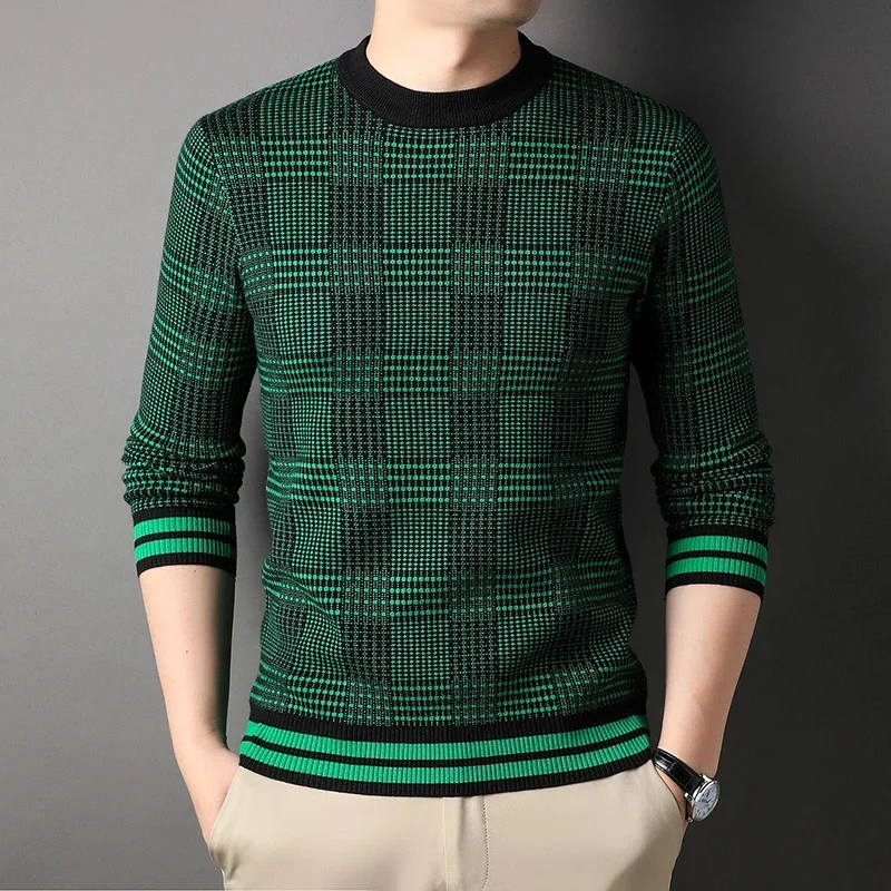 

Top Grade New Fashion Knit Pullover Trendy Designer Brand Luxury Crew Neck Sweater Men Woolen Casual Jumper Men Clothing S-3XL