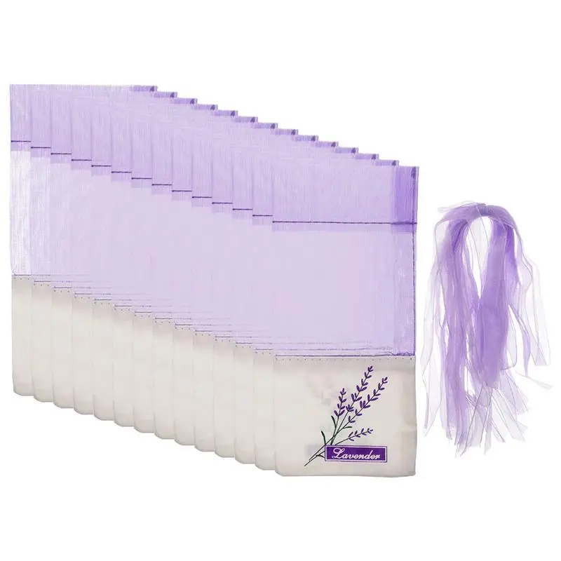 

50 Pcs Sachet Storage Bags Wardrobe Drawstring Lavender Pouch Empty Cotton Decorative