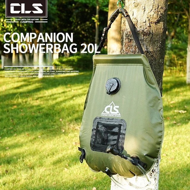 CLS-Sac de douche extérieur, capacité 20L, pour camping, auto-conduite, stockage  d'eau chaude solaire