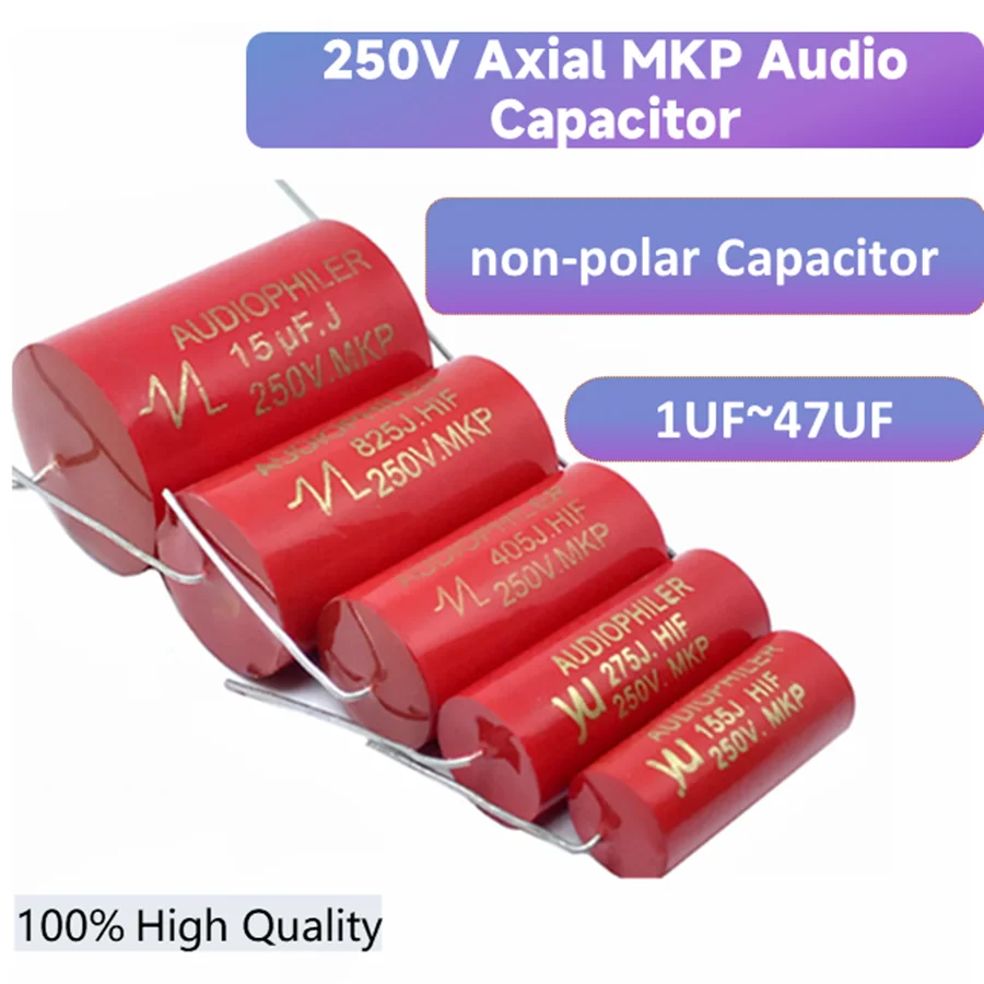 (2pcs) 250V Audiophiler Axial MKP Capacitor 1UF47UF 4.7UF 6.8UF 22UF 33UF 475/685/476 nonpolar