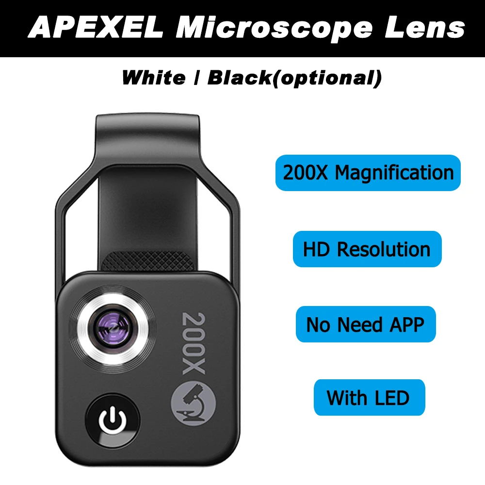 Макрообъектив APEXEL 200X для телефона портативный микроскоп с увеличением камеры