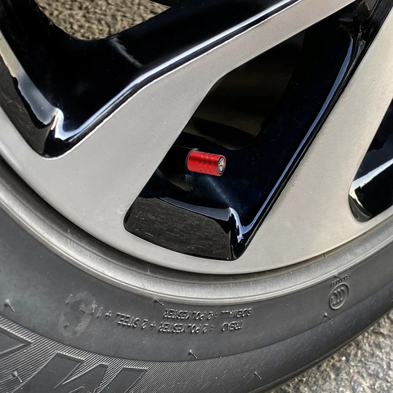 Set of 4 Metal Car Wheel Tire Valve Caps - Waterproof and Dustproof Cover