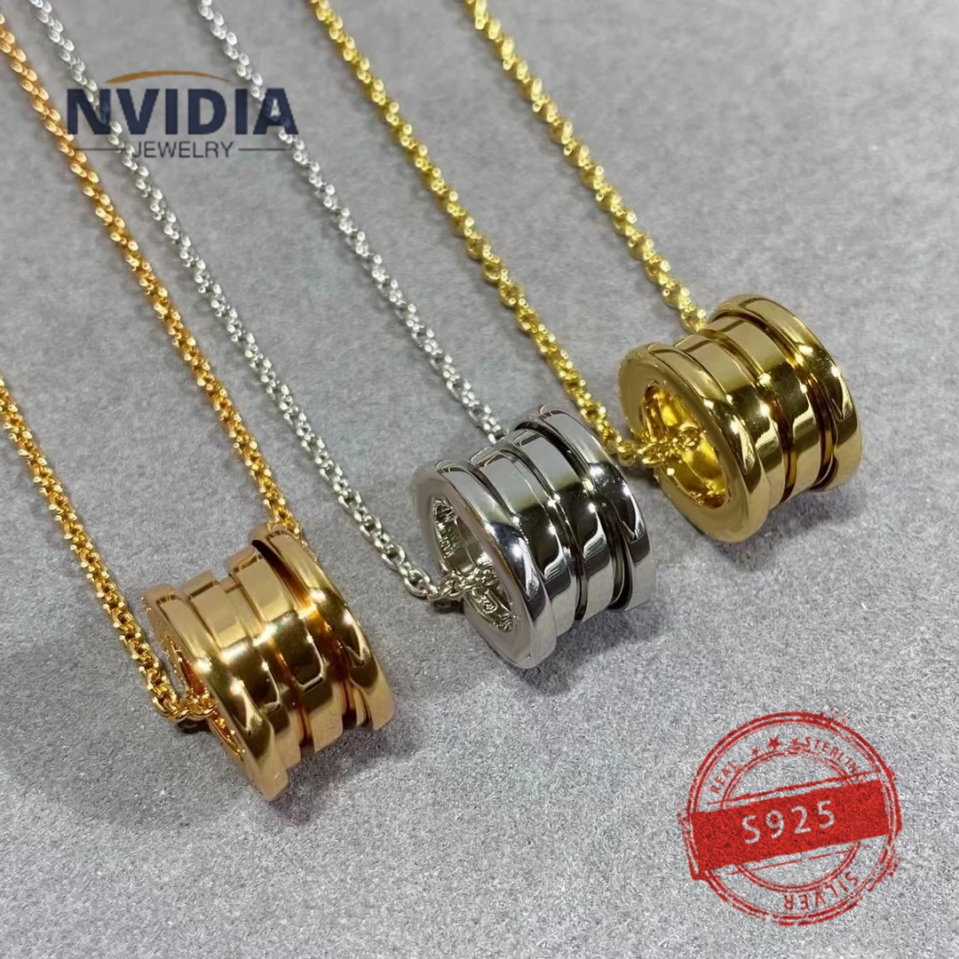 

2024 Fashion Hot Selling Jewelry BV Customized S925 Silver Luxury Round Spring Women's Necklace Birthday Party Earrings Gift