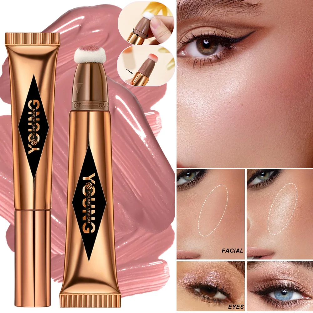 YOUNG VISION Powder Blusher Air Cushion High Gloss Stick Makeup Liquid Rouge 6 Colors