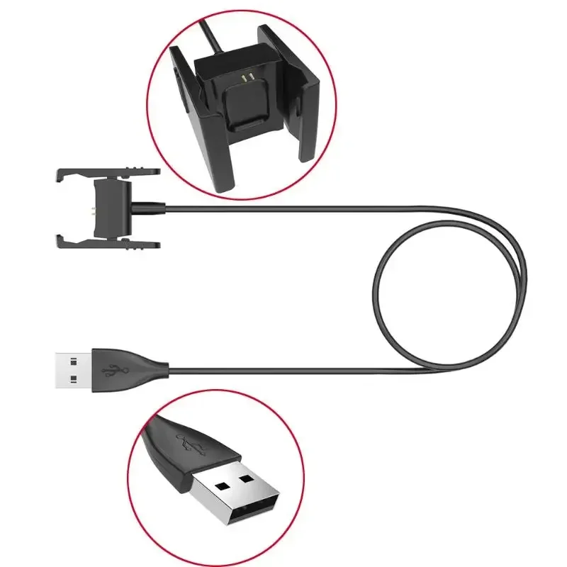 Feysentoe Cavo di Ricarica Compatibile con Fitbit charge 4/3 Cable Caricatore Porta USB Cavetto Carica Cavo Caricabatterie USB.1M