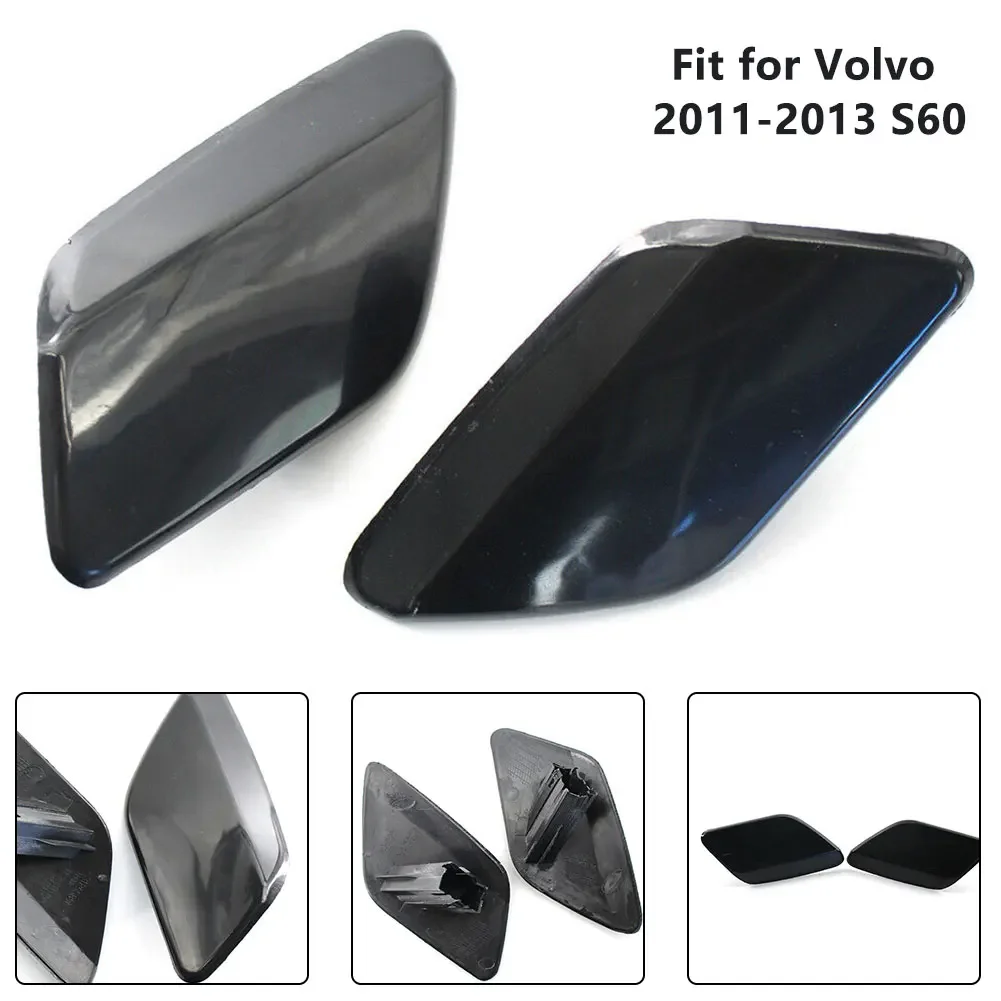 

Washer Cap Water Spray Cover 1pair Front Headlight Washer Cap Cover Aftermarket Black 100% New 11x 7cm 39802681