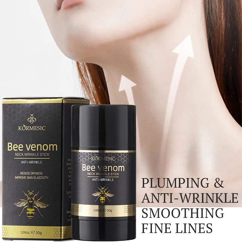 Natural Bee Venom Neck Cream Smoothing Stick Hydryting Firming Anti Wrinkle Ageing Lotion Anti Wrinkle Eliminate Neck Care