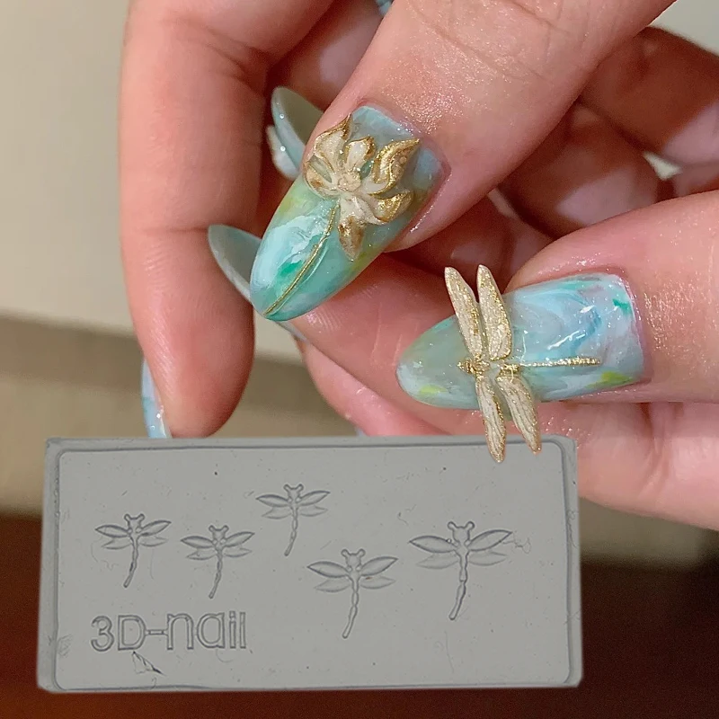 Clear Baroque Style Nail Silicone Mold 4*2CM UV Gel Polish Manicure Mould DIY Silicone Carving Mold 3D For Nail Stamping Stencil 2