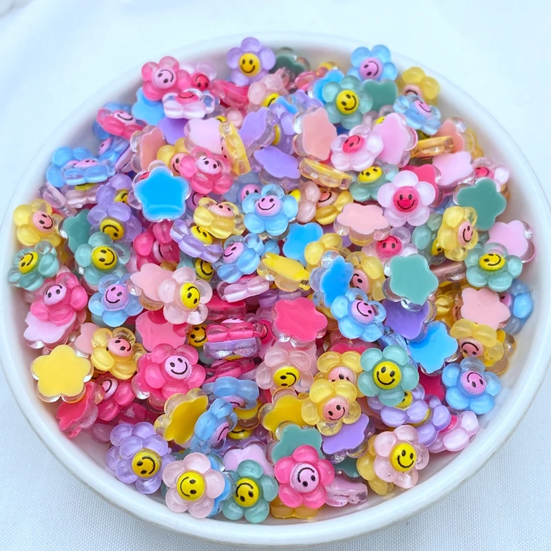 

500Pcs New 9mm Cute Mini Flower Resin Figurine Crafts Flatback Cabochon Ornament Jewelry Making Hairwear Accessories