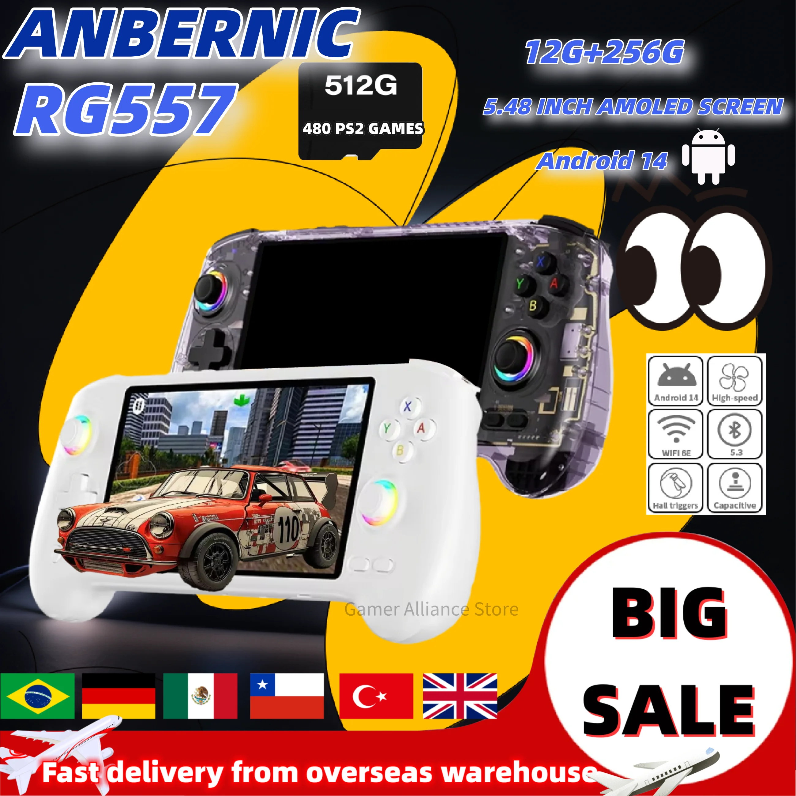 ANBERNIC RG557 ハンドヘルドゲームコンソールレトロビデオ