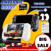 Портативная игровая консоль ANBERNIC RG557, ретро-видеоплеер, 5,48 дюйма, AMOLED-экран, размер 8300, Android14, RG 557, 12G + 256G, PSP, PS2, новинка