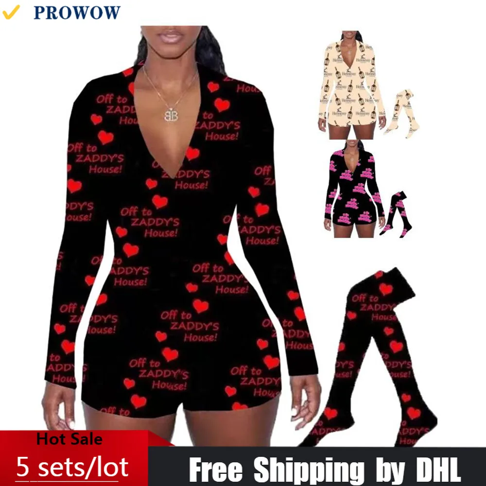 

Sexy Women Romper + Stockings Wholesale Long Sleeve Bodycon Jumpsuit Shorts Fashion Deep V Bodysuits Lady Playsuits In Bulk 8033