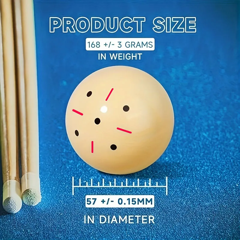 Billiards training cue ball diameter 57.2mm single-sided polka dot beginners practice ball