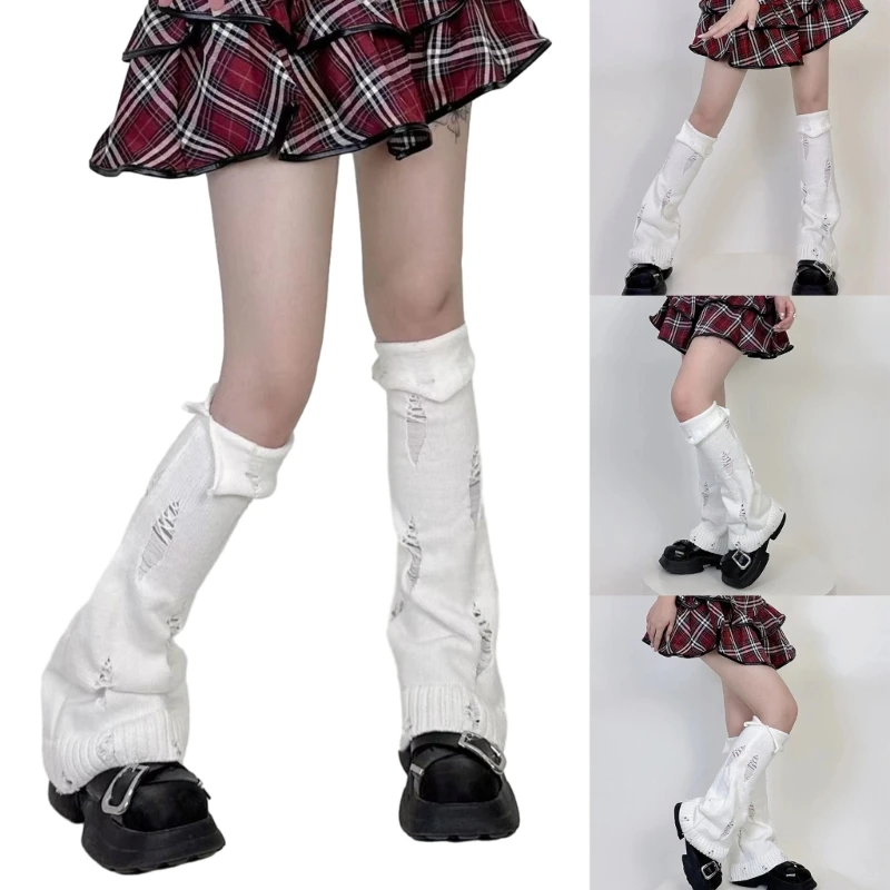 

Womens Leg Warmers Long Socks College Style Knitted Warm Socks Boot Cuffs