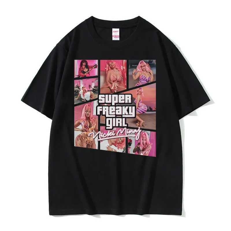 

Super Freaky Girl Nicki Minaj Print T-shirt Men Women Hip Hop Retro Harajuku Tshirt Men's Rapper Oversized T Shirts Short Sleeve