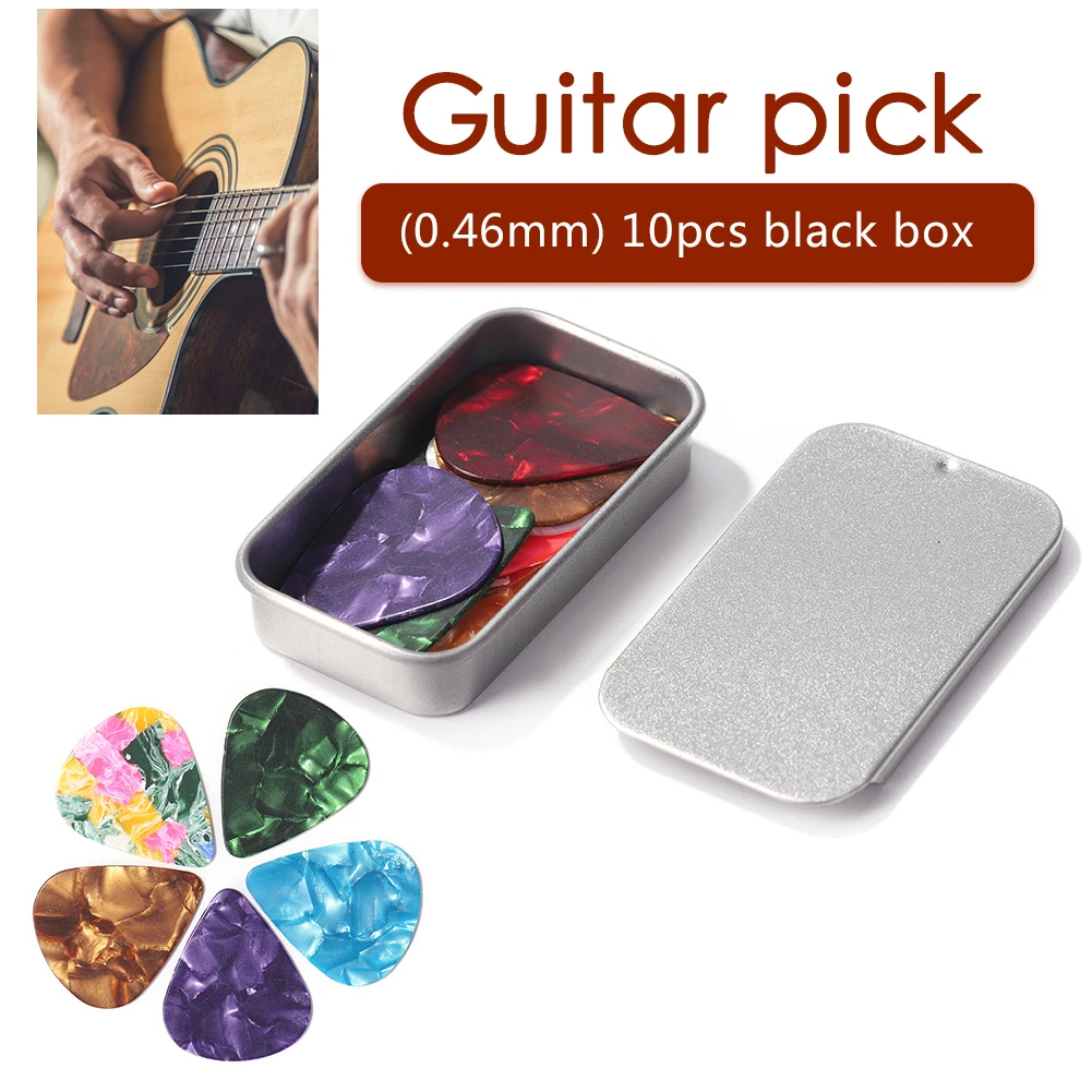 10 Guitar Picks in 1 Metal Tin Box Alice Accessories Acoustic Electric ...