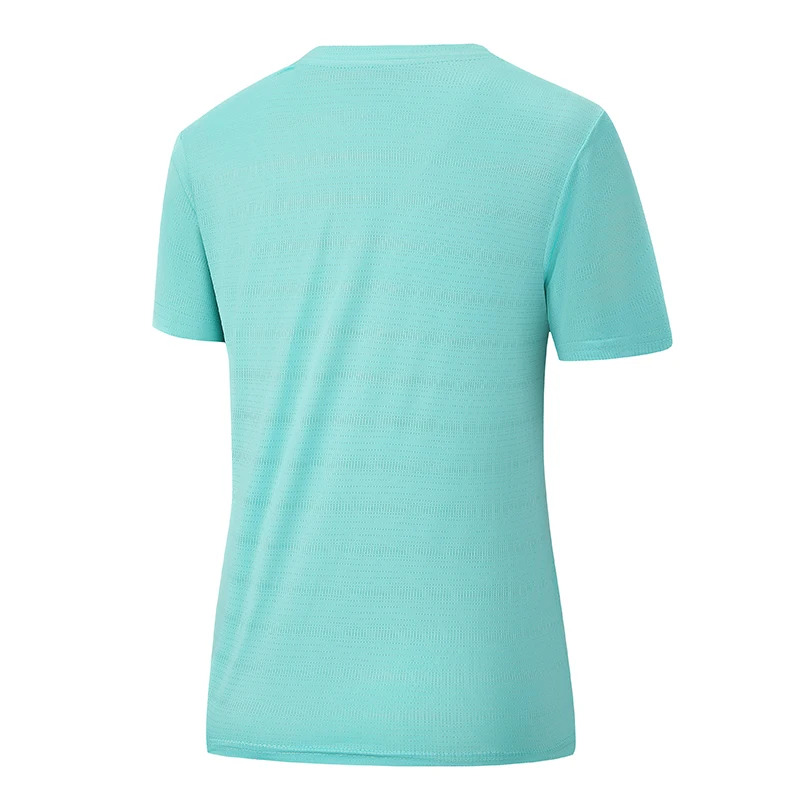 CHRLCK US/EU Size Women Mesh Short Sleeves Street Jogging Fitness Solid Color Breathable T-shirt Women Reflective Strip T-shirt 3