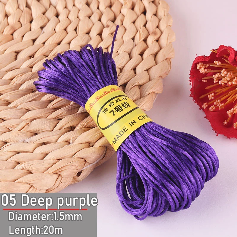 Bulk Nylon Satin Cord for DIY Knotting and Jewelry Making - 1.5mm Thickness