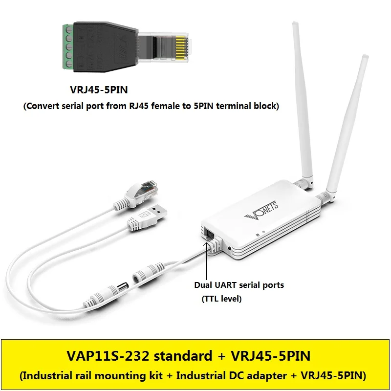 Vonets-serial Port Server Ponte sem Fio Mini Roteador Repetidor Wifi para Adaptador Ethernet para Monitor de Rede Vap11s232 2.4g - Imagem 3