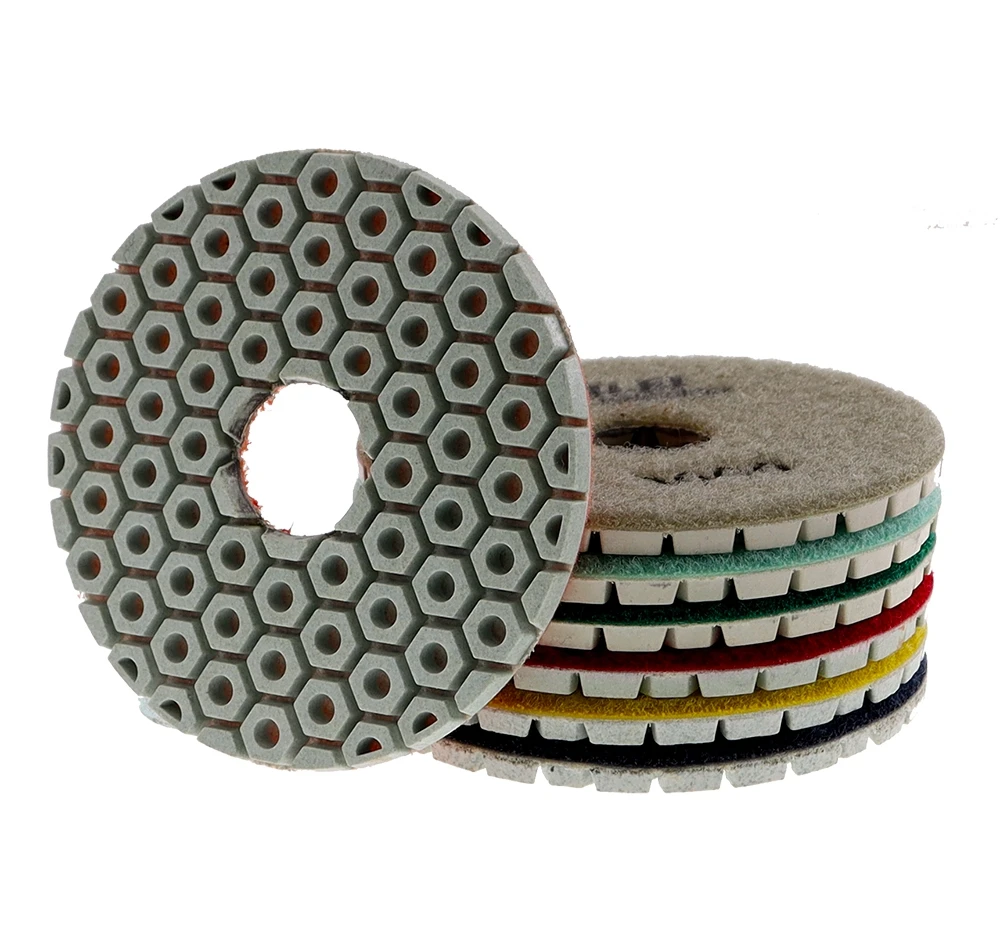7 Teile/satz Super 4 Zoll Polieren Pads Trocken/Nass 100mm Polieren Pad Für Granit Marmor Stein Beton schleifen Scheiben – Detail 4