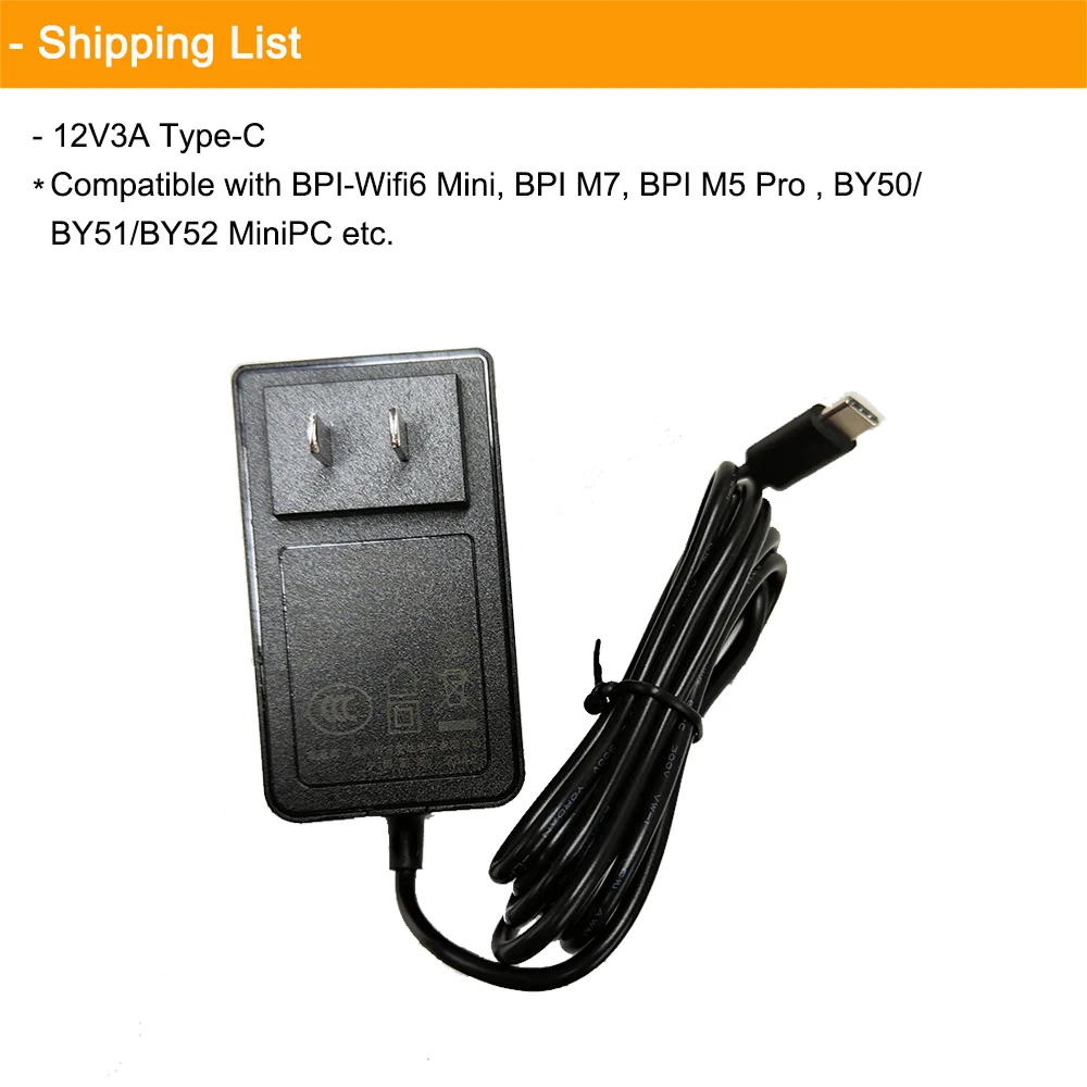 12V5A 5V3A DC Power Supply 12V3A Type-C Support EU US Standard For Raspberry Pi/