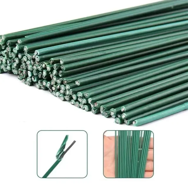 Bâtons de tige de fleur verte 30/40cm, matériel Floral, accessoires de tige en fil faits à la main 2