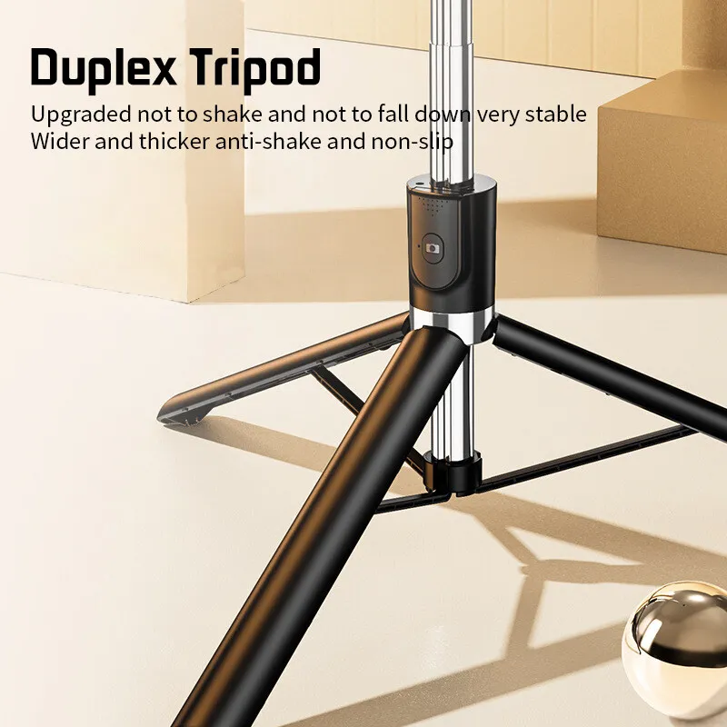 Selfie Stick 170CM Bluetooth Selfie Stick Wireless Phone Holder Tripod Portable Stretchable Holder Anti-Shake Stabilizer