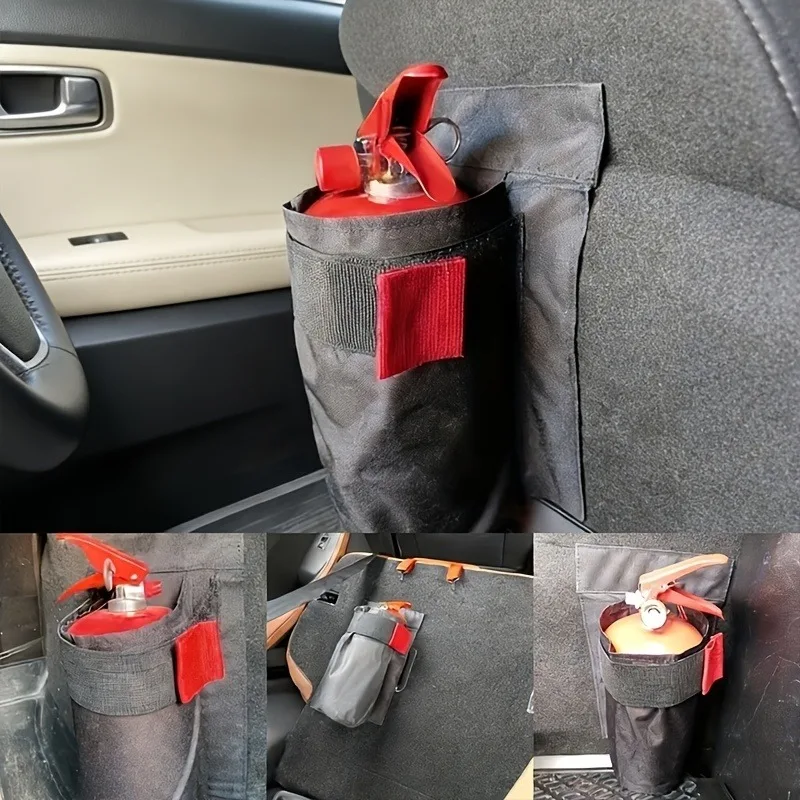 Durable Oxford Fabric Fire Extinguisher Organizer - Trunk Storage Bag & Seat Back Holder