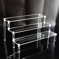 1-5 Tier Acrylic Display Stand Durable Display Rack For Cupcake Perfume Doll Transparent Trapezoidal Blind Box Storage Shelf 2